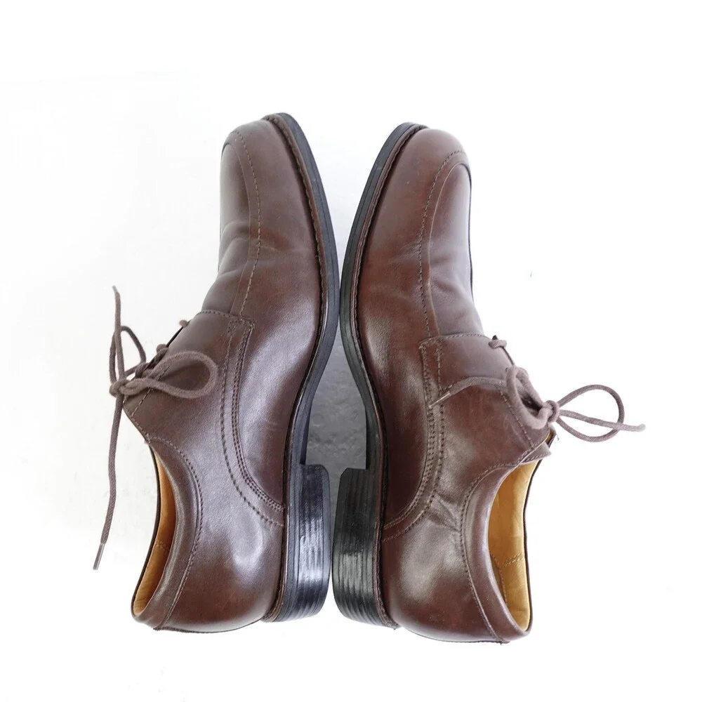 Johnston & Murphy Shoes Mens Size 9 Brown Apron Toe Derby Dress 7430 Lace Up